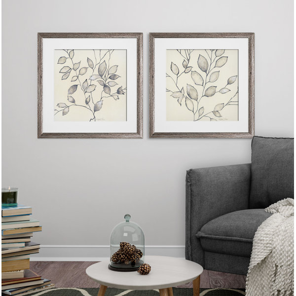 Whispering Leaves 2 Piece Picture Frame Painting Print Set on Paper